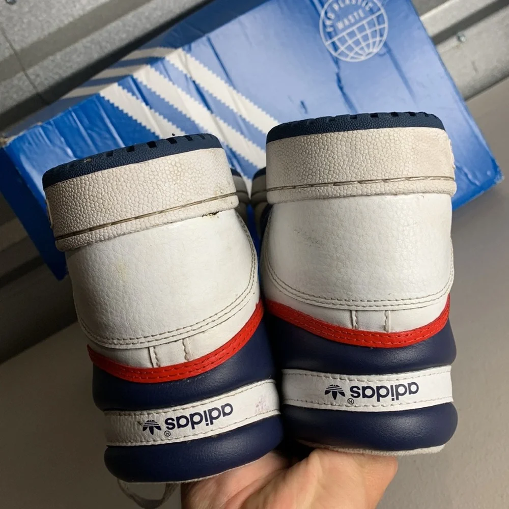 Adidas Originals Top Ten RB Men’s 10.5 White Navy Red Retro Basketball Shoes Box